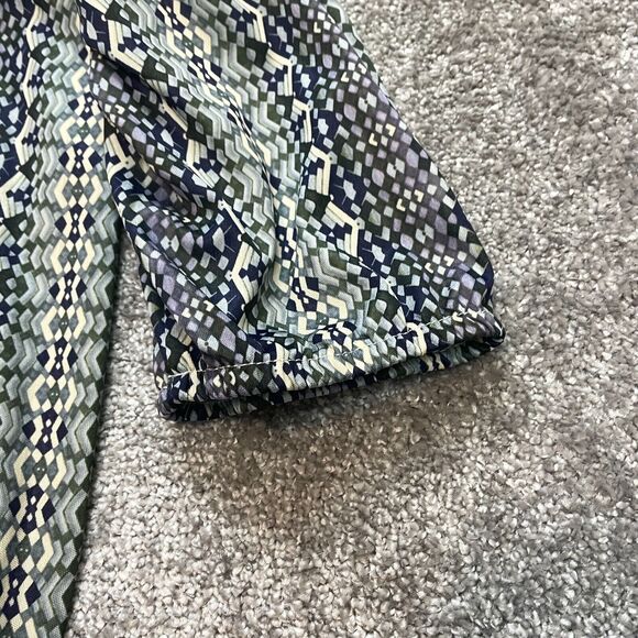 Only Necessities Blouse Shirt womens 1X Blue Gray Geometric Stretch Long Sleeve - Picture 4 of 10